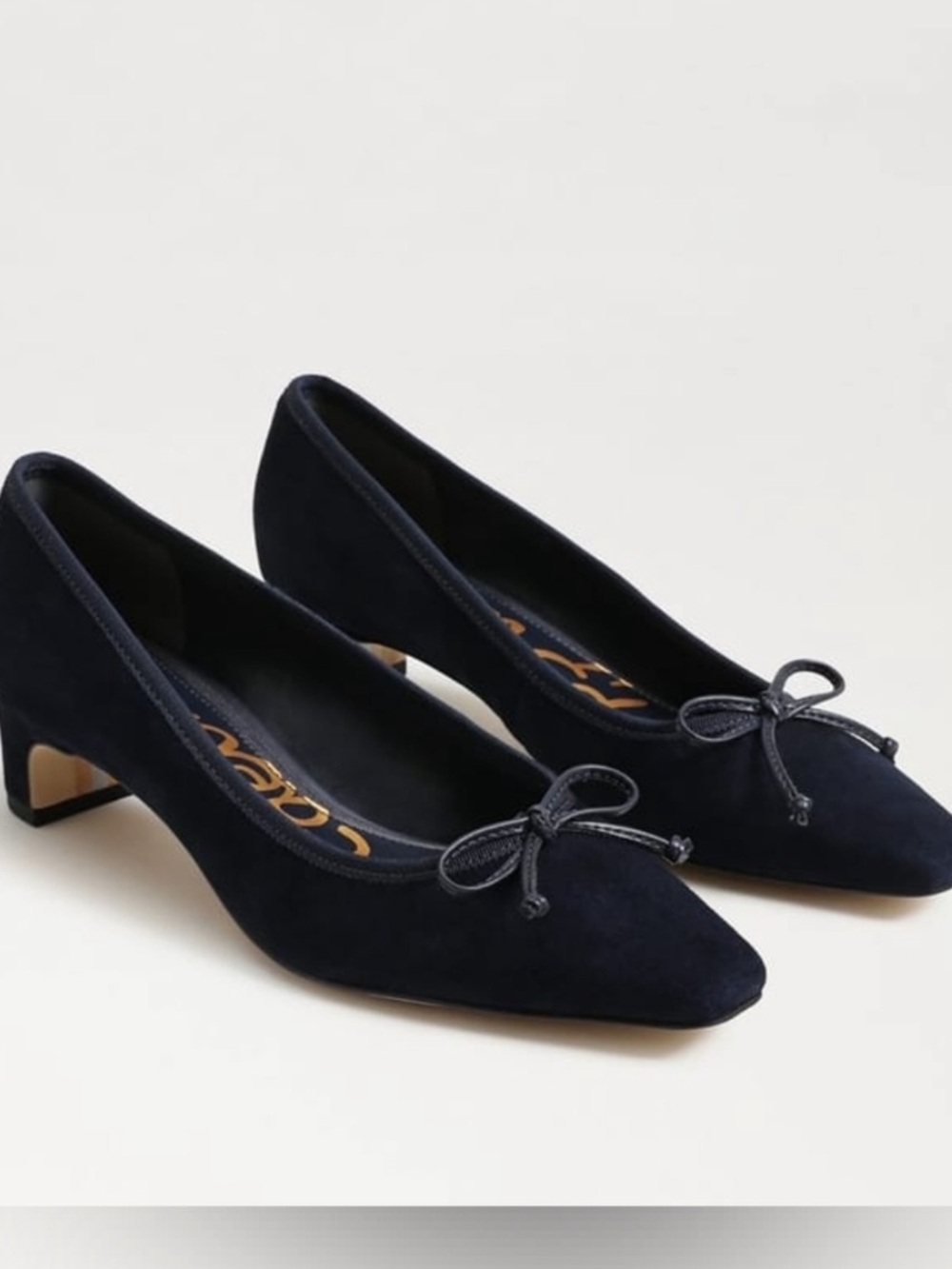 Sam Edelman Navy Blue Suede Rinda Kitten Heels Ballet Pump